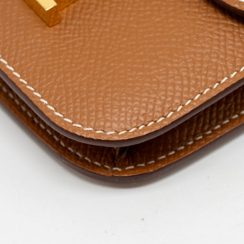 Hermes Constance Slim Epsom Gold GHW Stamp Z