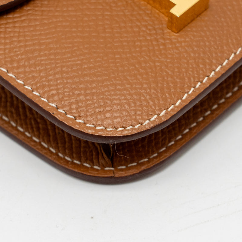 Hermes Constance Slim Epsom Gold GHW Stamp Z