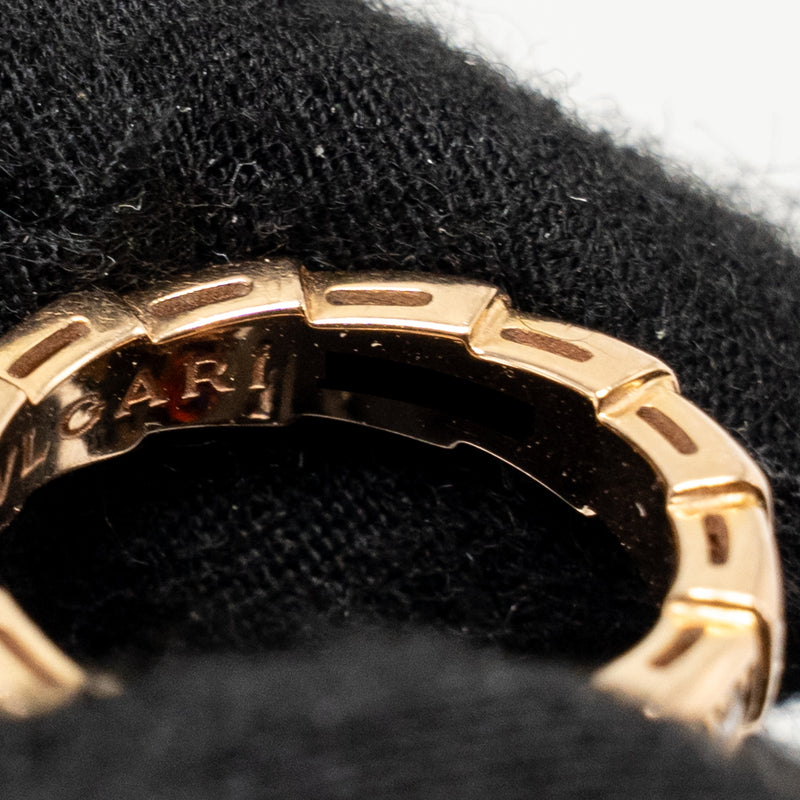 Bvlgari Size 46 Serpenti Viper Ring Rose Gold, Diamonds