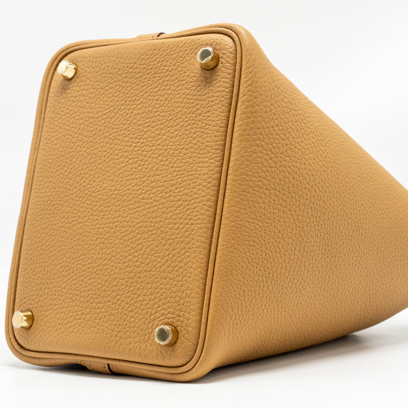 Hermes Picotin 18 Lock Bag Clemence 4B Biscuit GHW Stamp U