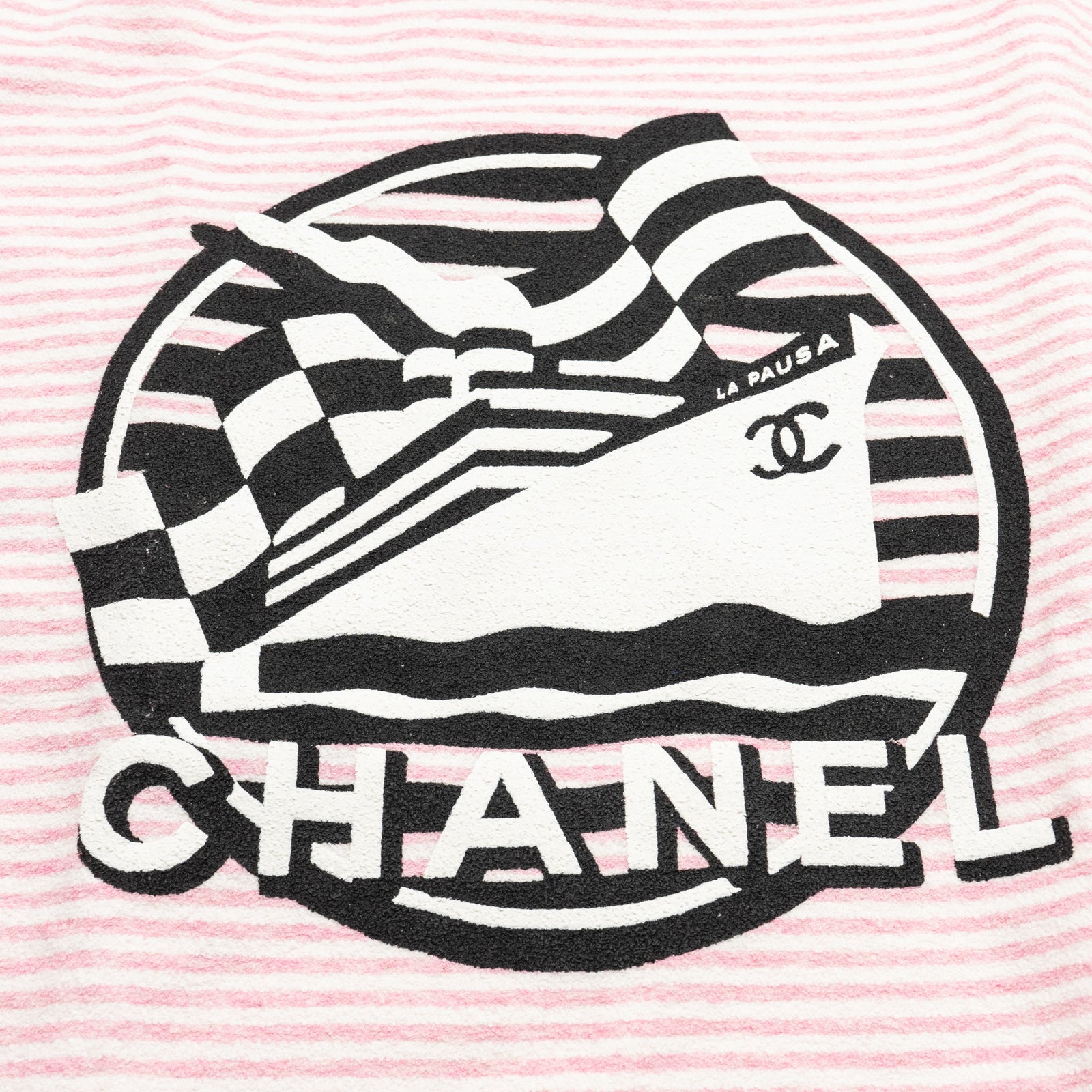 Chanel Size 36 19C LA PAUSA Striped Terrycl T-shirt Cotton Chanel Size 36 19C LA PAUSA Striped Terrycl T-shirt Cotton