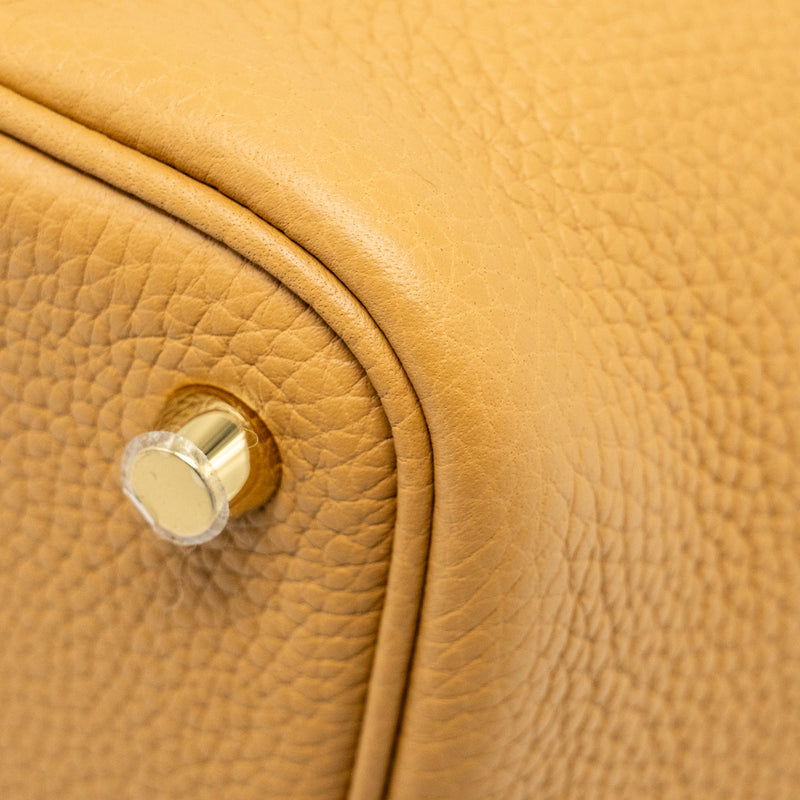 Hermes Picotin 18 Lock Bag Clemence 4B Biscuit GHW Stamp U