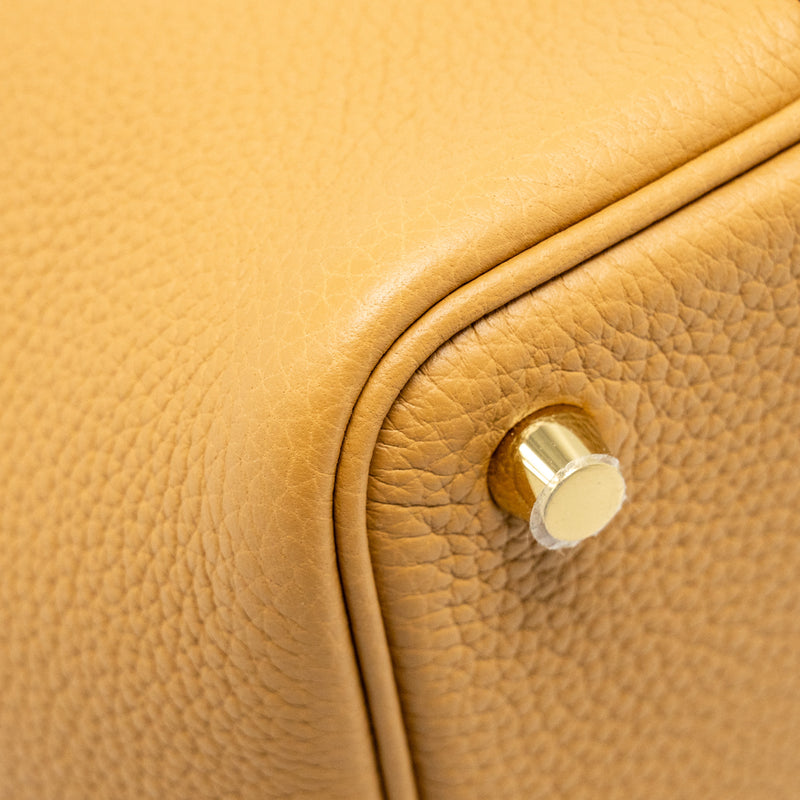 Hermes Picotin 18 Lock Bag Clemence 4B Biscuit GHW Stamp U