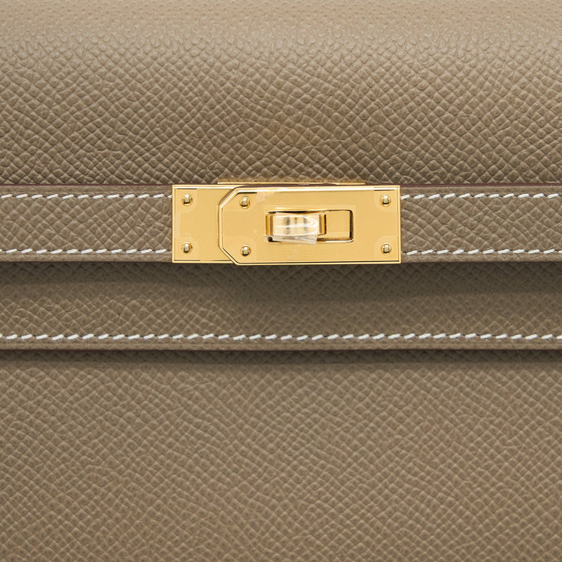 Hermes Classic Kelly to Go Epsom Etoupe GHW Stamp B