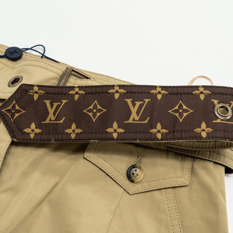 LOUIS VUITTON Size 36 Straight Pants With Monogram Belt Cotton/Silk Beige