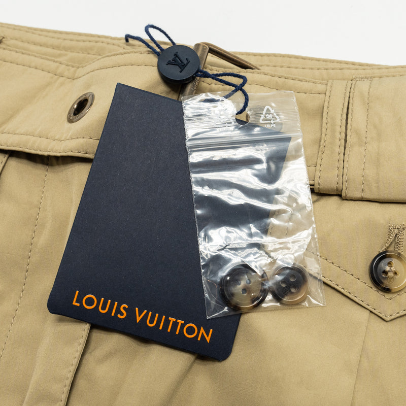 LOUIS VUITTON Size 36 Straight Pants With Monogram Belt Cotton/Silk Beige