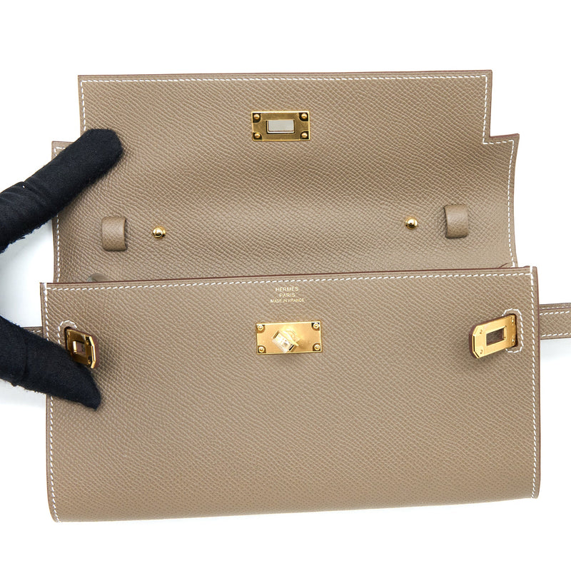 Hermes Classic Kelly to Go Epsom Etoupe GHW Stamp B