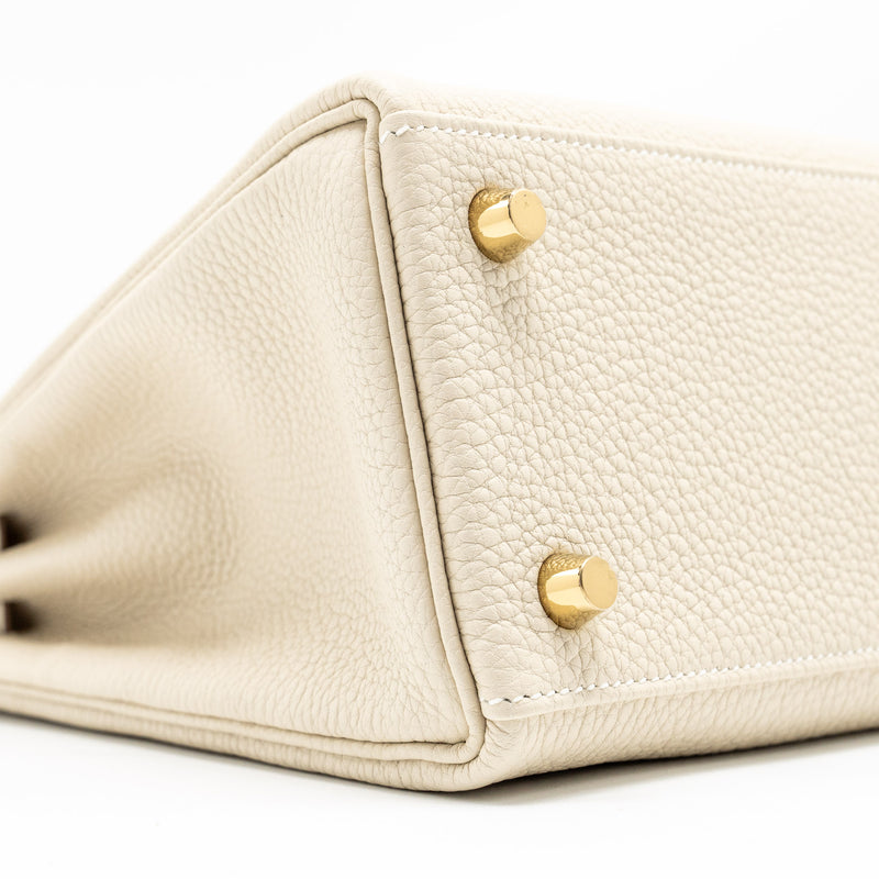 Hermes Kelly 25 Togo Craie GHW Stamp W