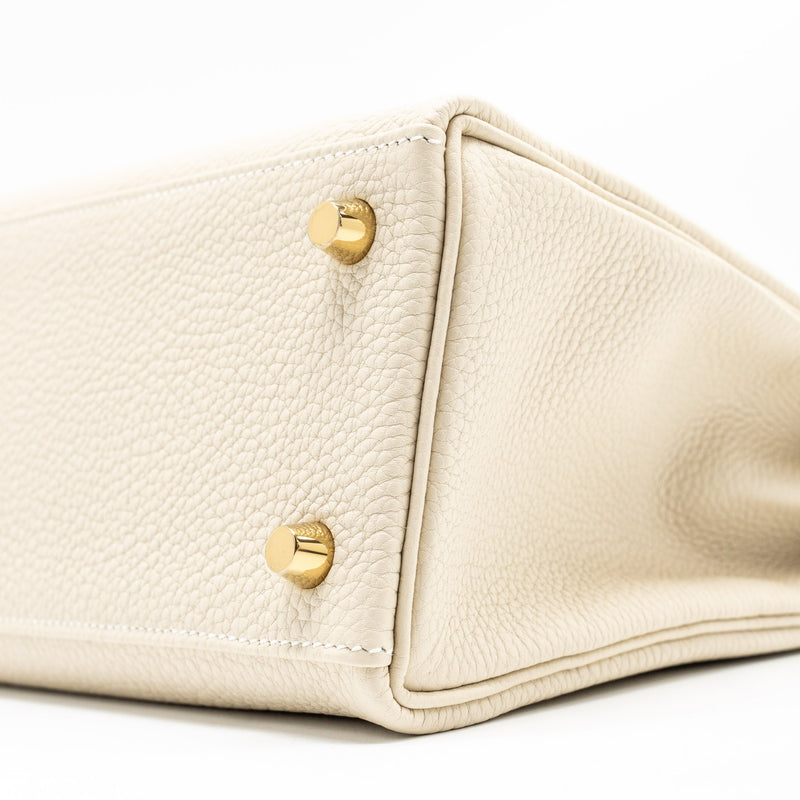 Hermes Kelly 25 Togo Craie GHW Stamp W