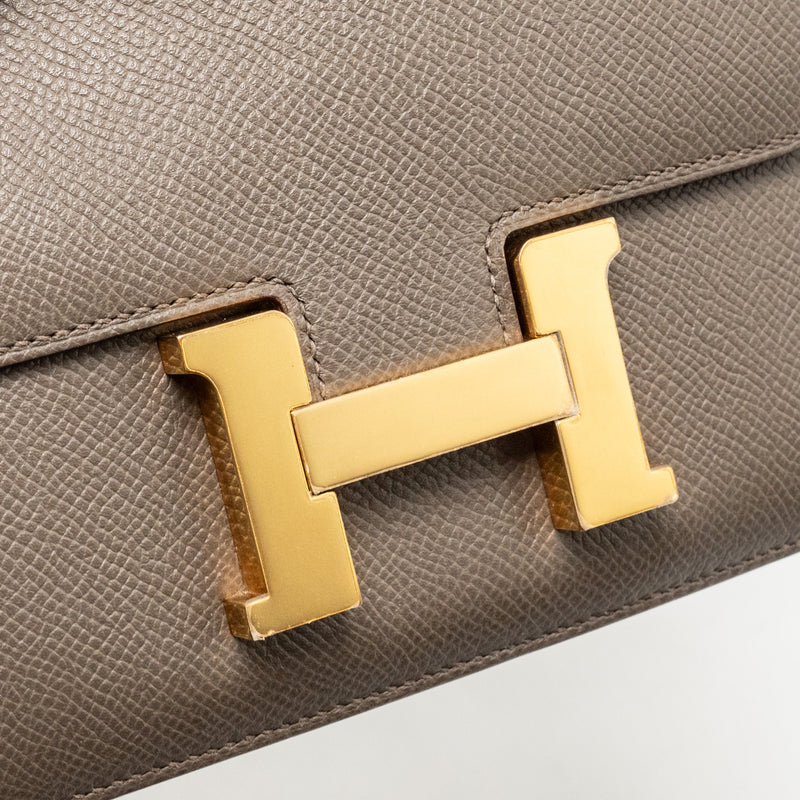 Hermes Mini Constance Epsom Gris Etain RGHW Stamp A