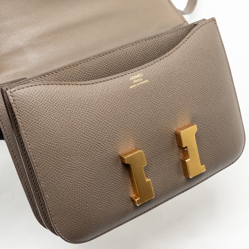 Hermes Mini Constance Epsom Gris Etain RGHW Stamp A