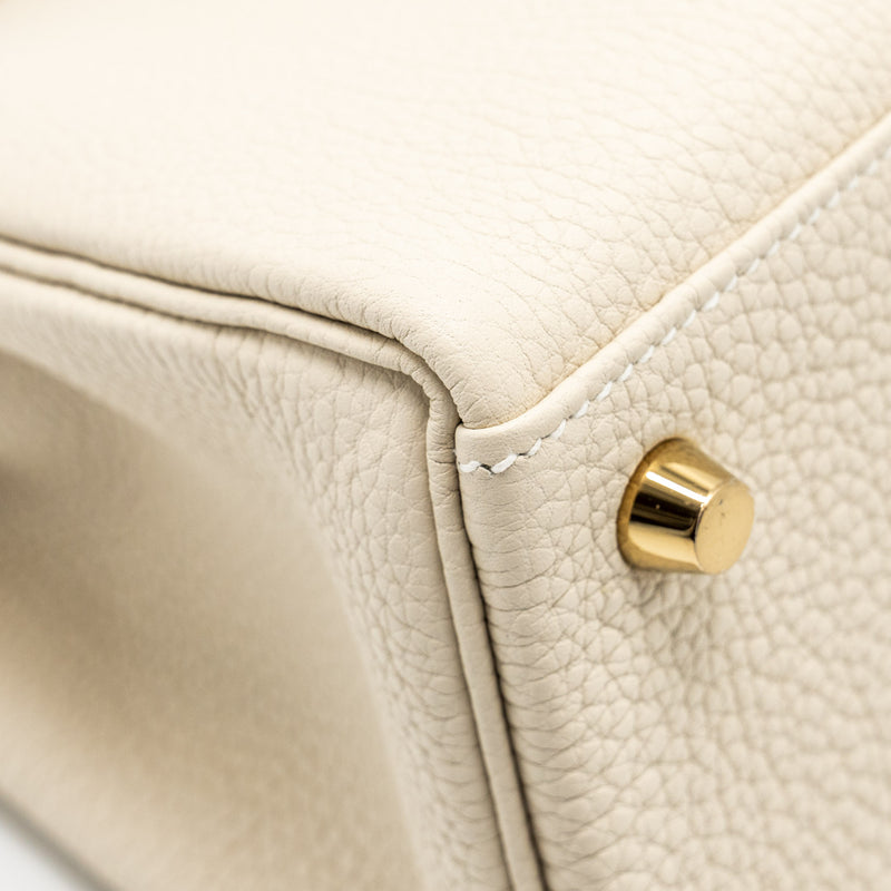 Hermes Kelly 25 Togo Craie GHW Stamp W