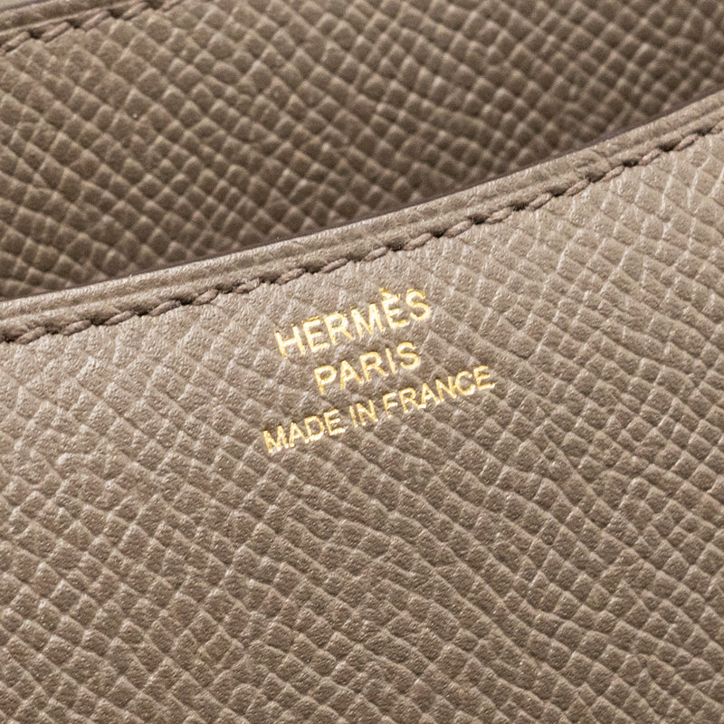 Hermes Mini Constance Epsom Gris Etain RGHW Stamp A