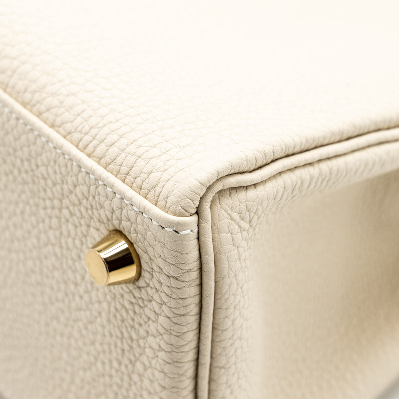 Hermes Kelly 25 Togo Craie GHW Stamp W
