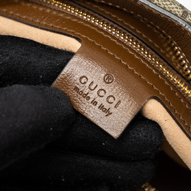 Gucci Small Horsebit 1955 Shoulder Bag GG Supreme Canvas GHW