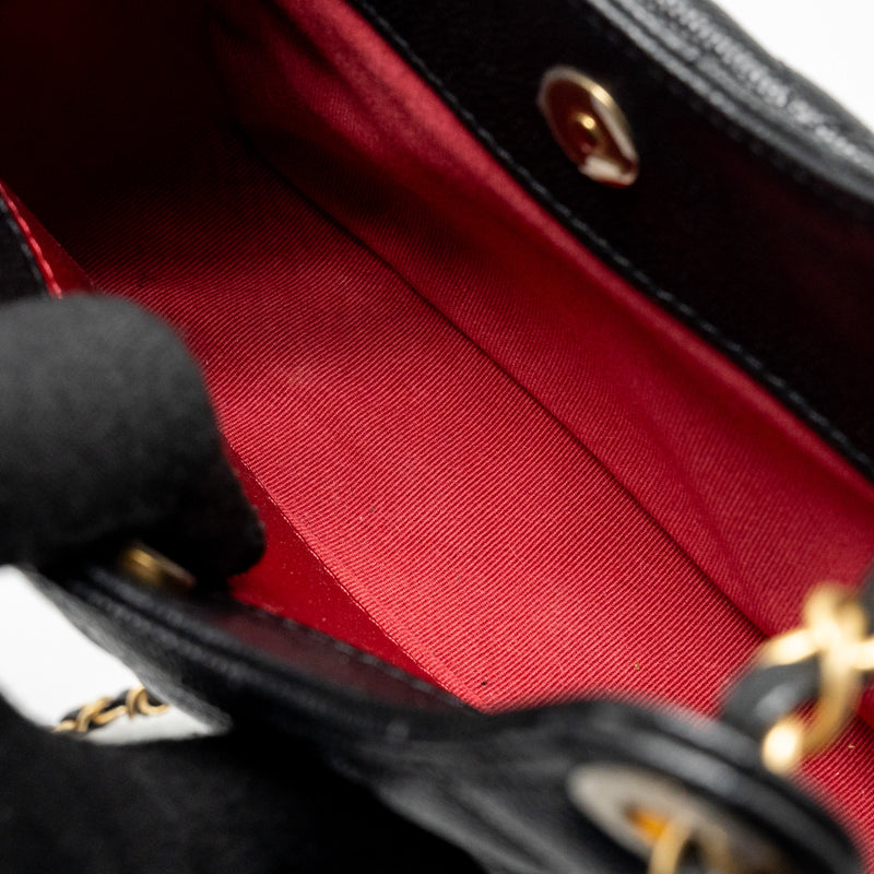 Chanel small hobo crossbody bag caviar black GHW (microchip)
