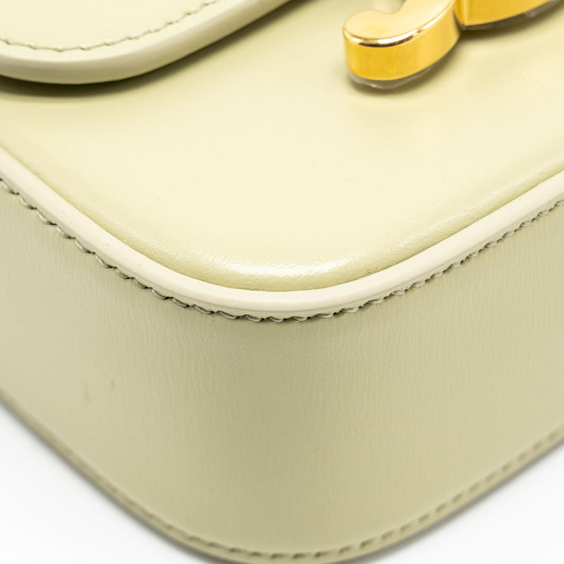 Celine Mini Claude Shiny Calfskin Pistachio GHW
