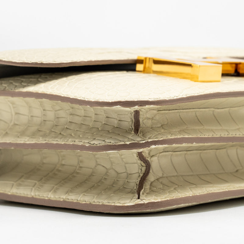 Hermes Mini Constance alligator mississippiensis Mat Beton GHW stamp Z