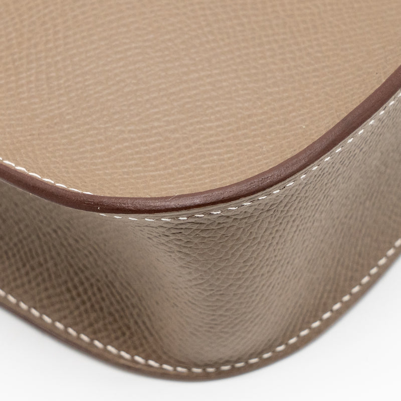 Hermes Mini Evelyne Sellier Epsom Etoupe GHW Stamp K