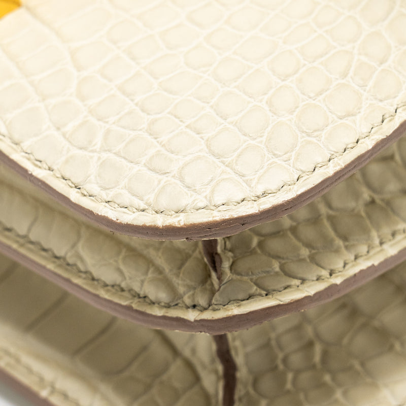 Hermes Mini Constance alligator mississippiensis Mat Beton GHW stamp Z