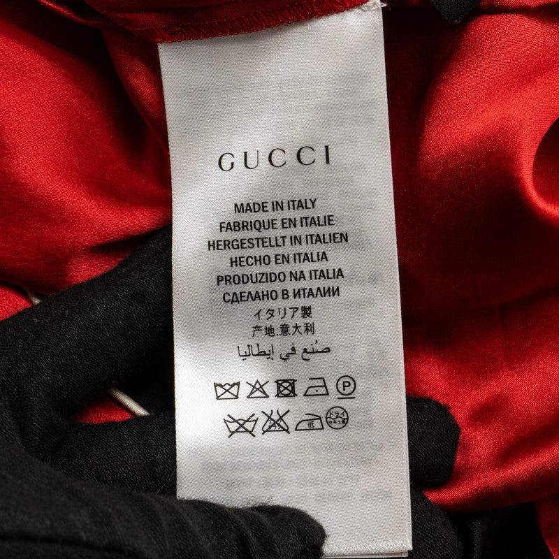 Gucci Size S Ghost Diamond Dress Silk Black/Red/White