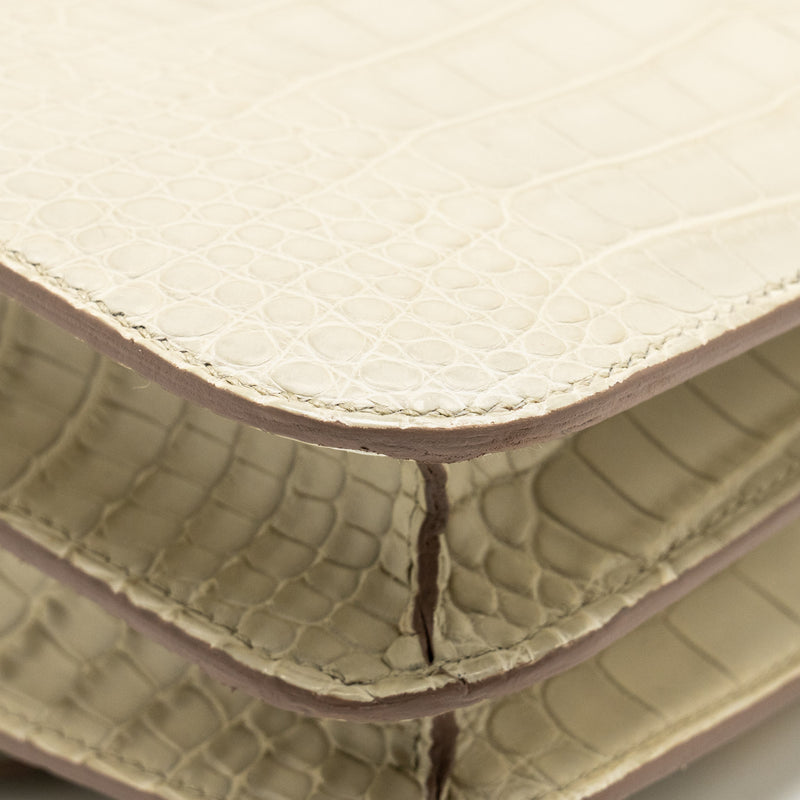 Hermes Mini Constance alligator mississippiensis Mat Beton GHW stamp Z
