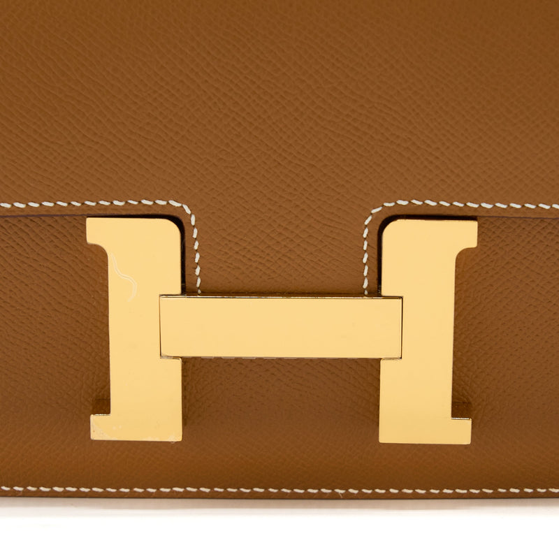 Hermes Constance Long To Go Wallet Epsom Gold GHW Stamp Z