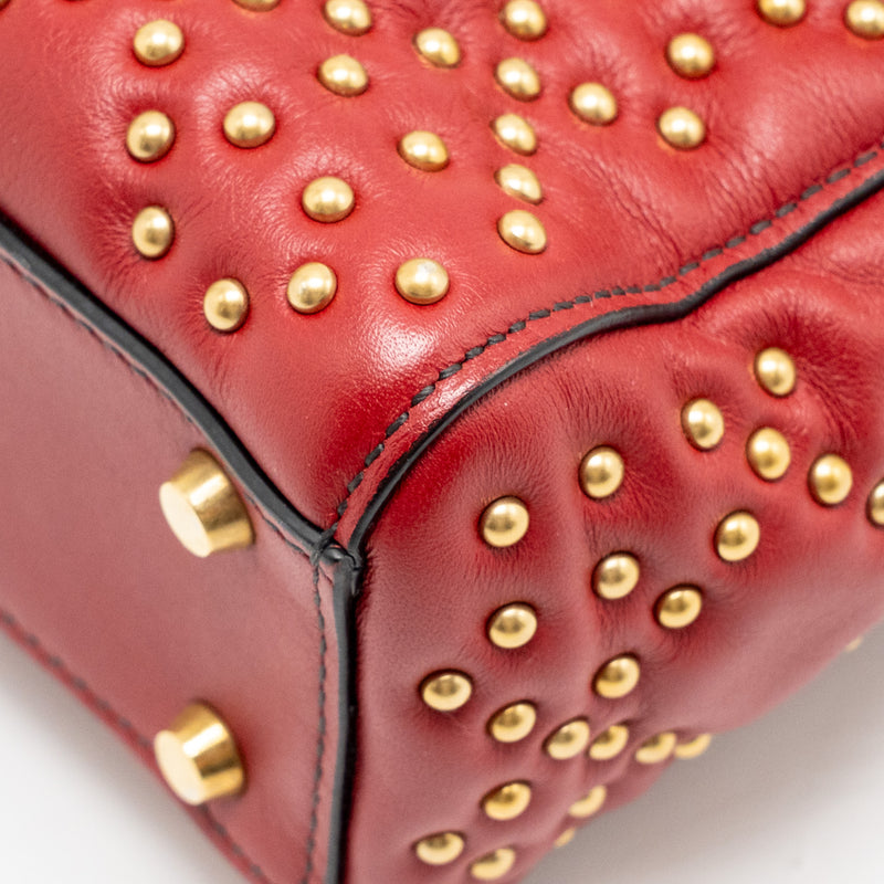 Dior Love Charm Mini Lady Dior Studded Lambskin Red GHW