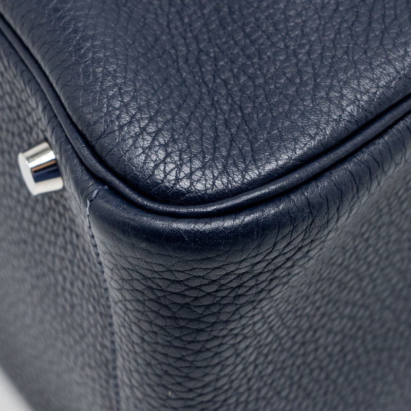 Hermes Lindy 30 Clemence blue nuit SHW stamp T