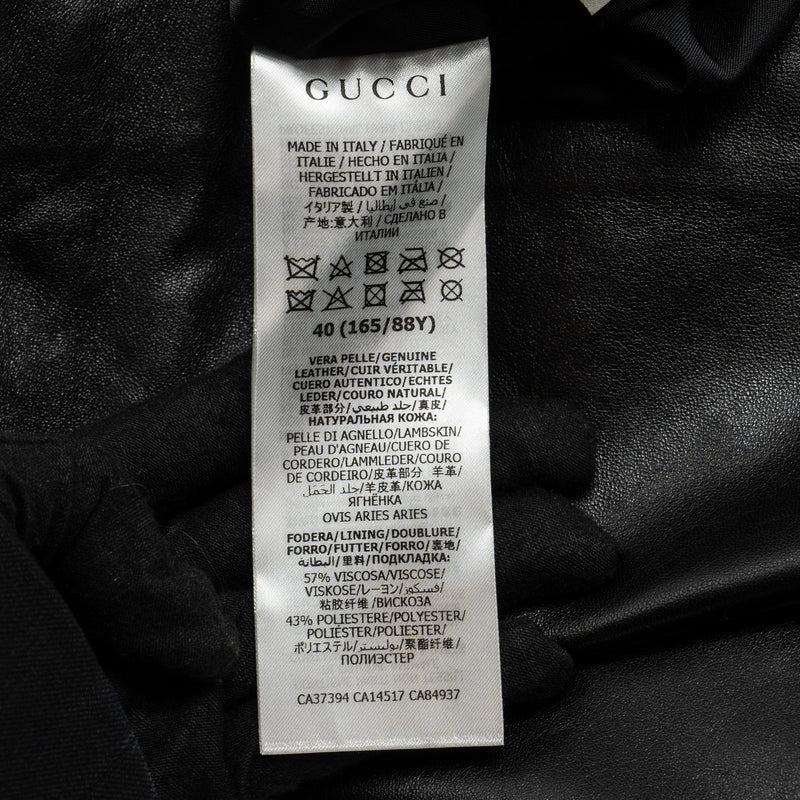 Gucci Size 40 GG Button Sleeveless Dress Lambskin Black