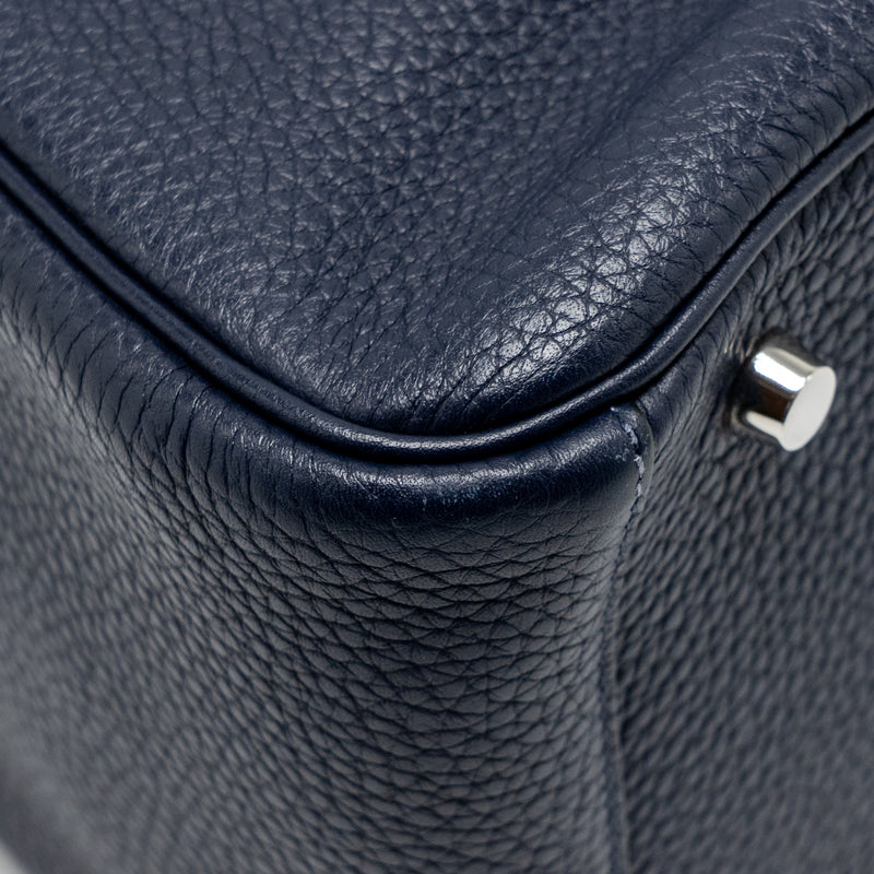 Hermes Lindy 30 Clemence blue nuit SHW stamp T