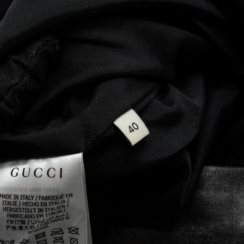 Gucci Size 40 GG Button Sleeveless Dress Lambskin Black