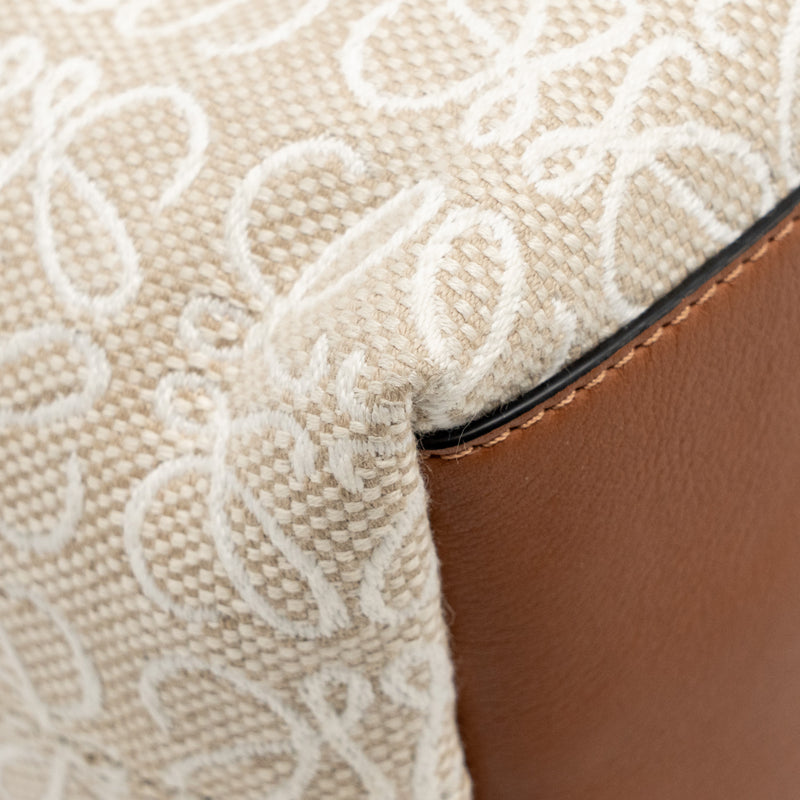 Loewe Small Cubi Bag Anagram Jacquard Calfskin Beige/Brown GHW