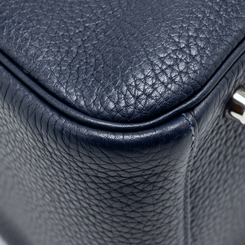 Hermes Lindy 30 Clemence blue nuit SHW stamp T