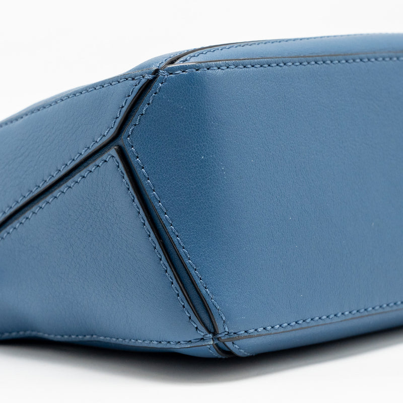 Loewe Mini Puzzle Bag Calfskin Dark Blue SHW