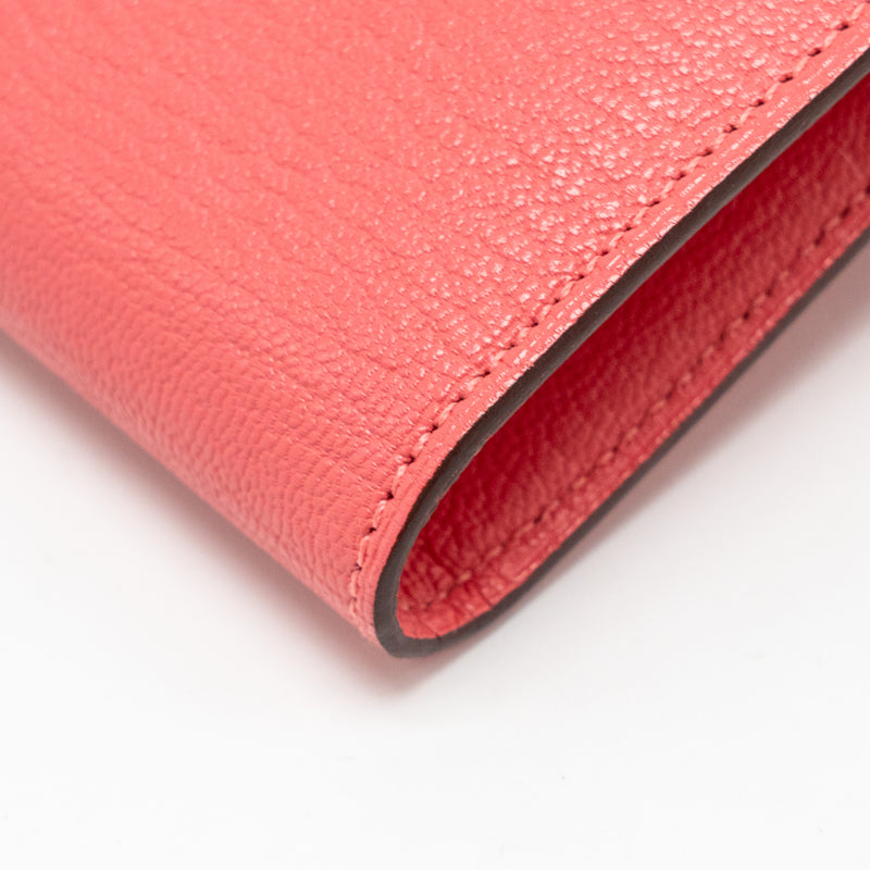Hermes Kelly Long Wallet Chèvre Mysore Rose Lipstick GHW Stamp A