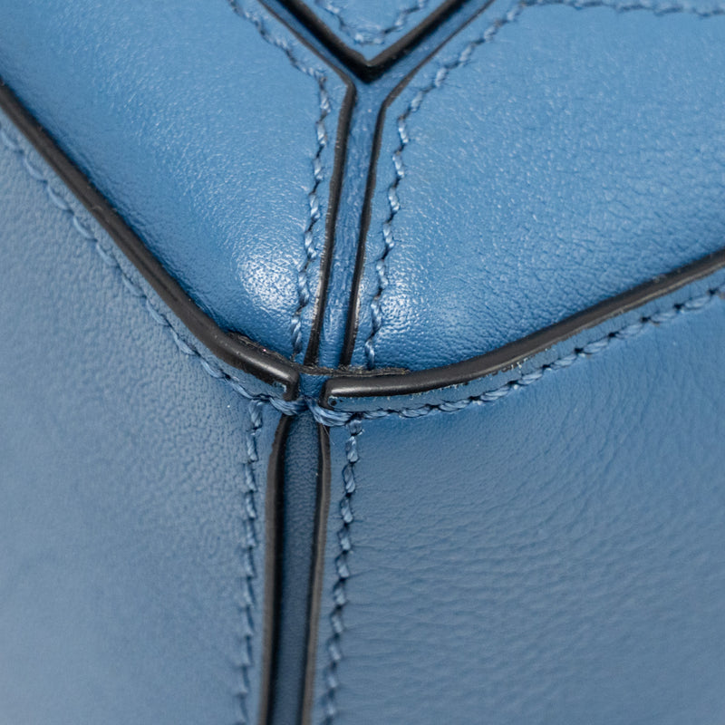 Loewe Mini Puzzle Bag Calfskin Dark Blue SHW