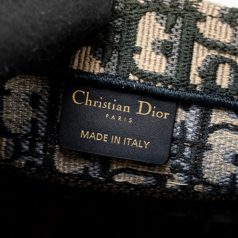 Dior Small Book Tote Blue/Ecru Dior Oblique Embroidry