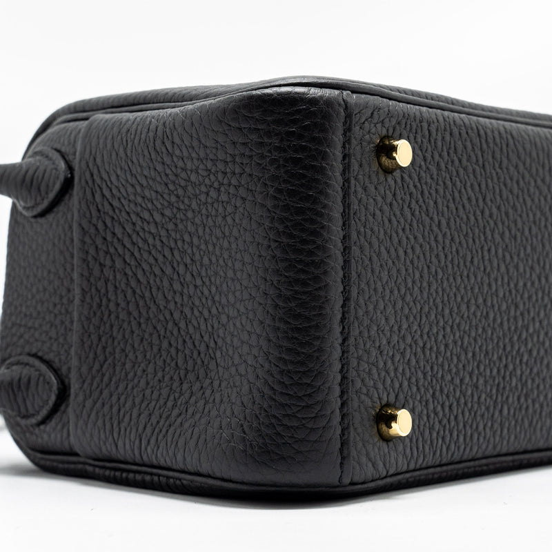 Hermes Mini Lindy clemence black GHW Stamp B