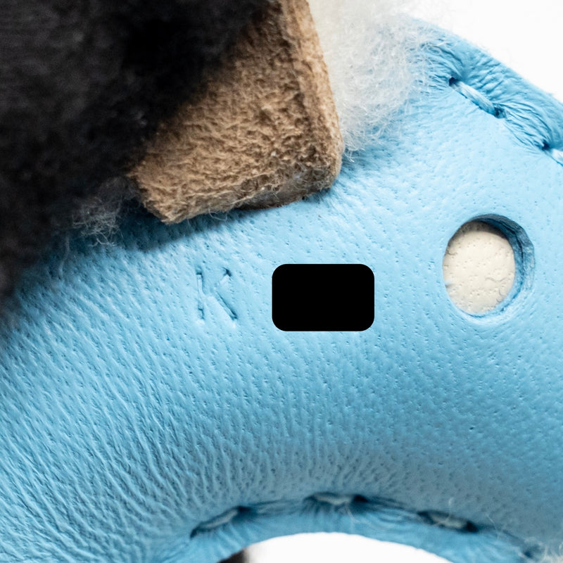 Hermes Budy Shearing Bag Charm wool/Lambskin ecru/cele/craie stamp K