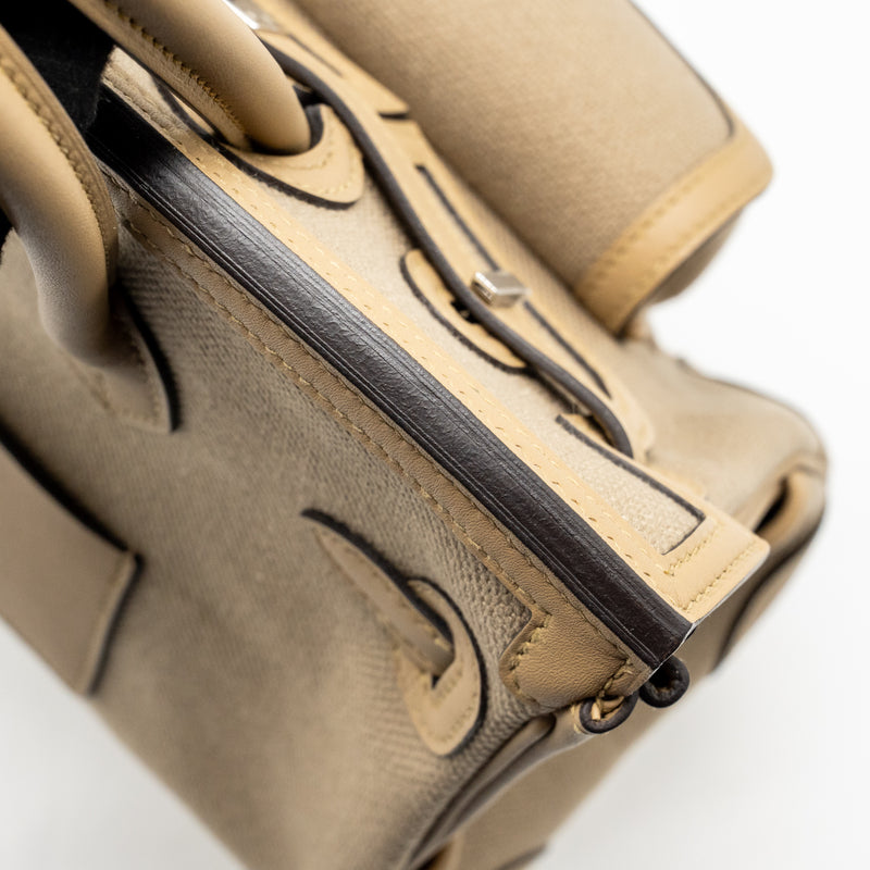 Hermes Birkin 25 Cargo Toile Goeland/Swift Beige Marfa/poussiere SHW Stamp K