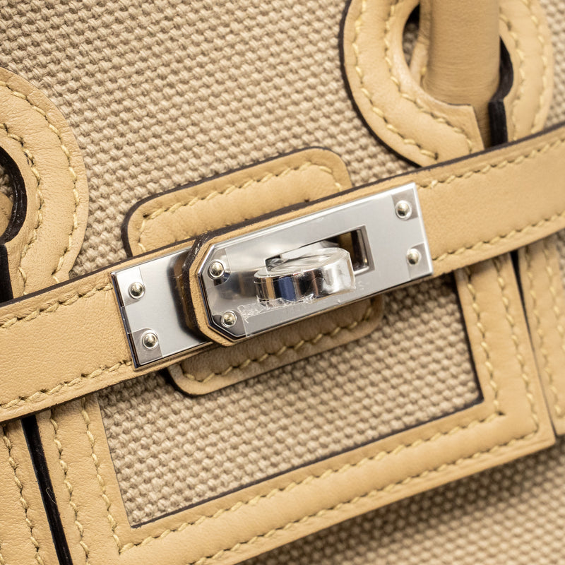 Hermes Birkin 25 Cargo Toile Goeland/Swift Beige Marfa/poussiere SHW Stamp K