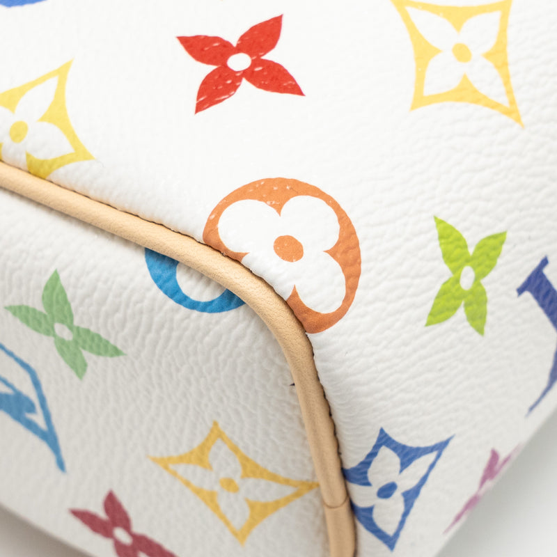 Louis Vuitton x Takashi Murakami Nano Speedy Multicoloured Monogram Canvas White GHW