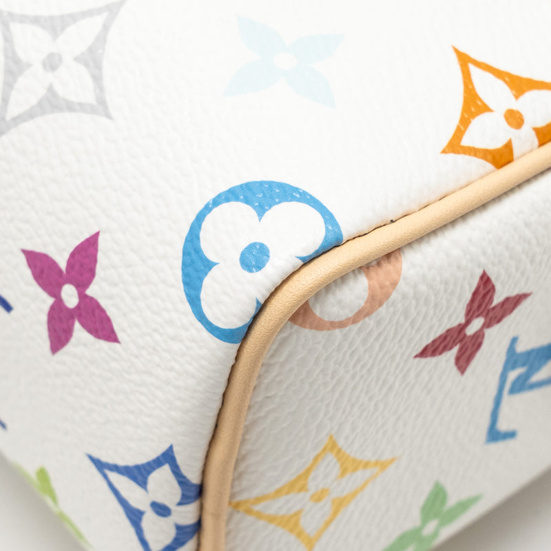Louis Vuitton x Takashi Murakami Nano Speedy Multicoloured Monogram Canvas White GHW