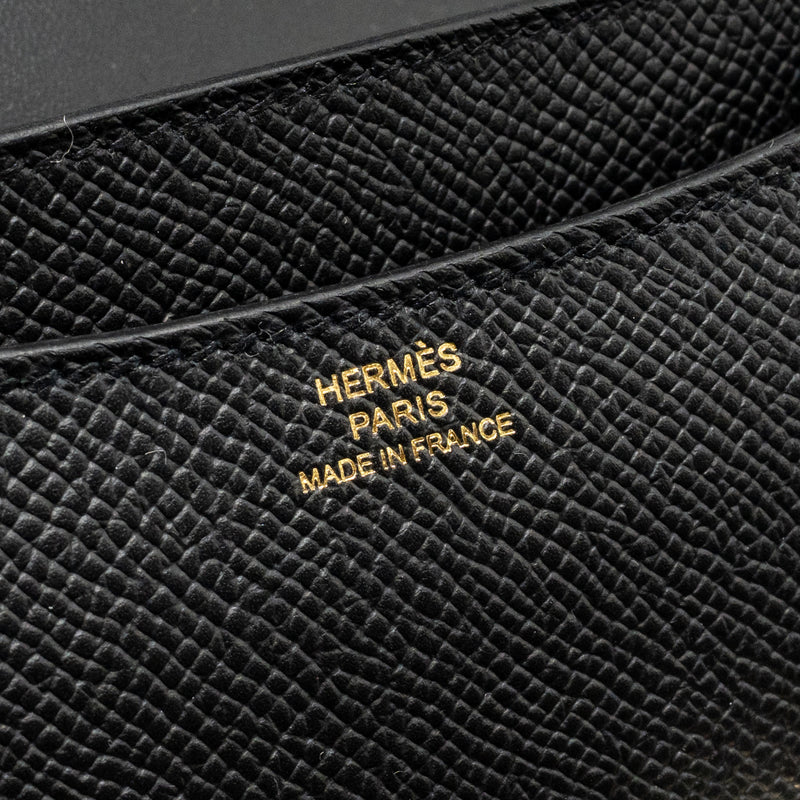 Hermes Mini Constance Epsom Black Brushed GHW Stamp K