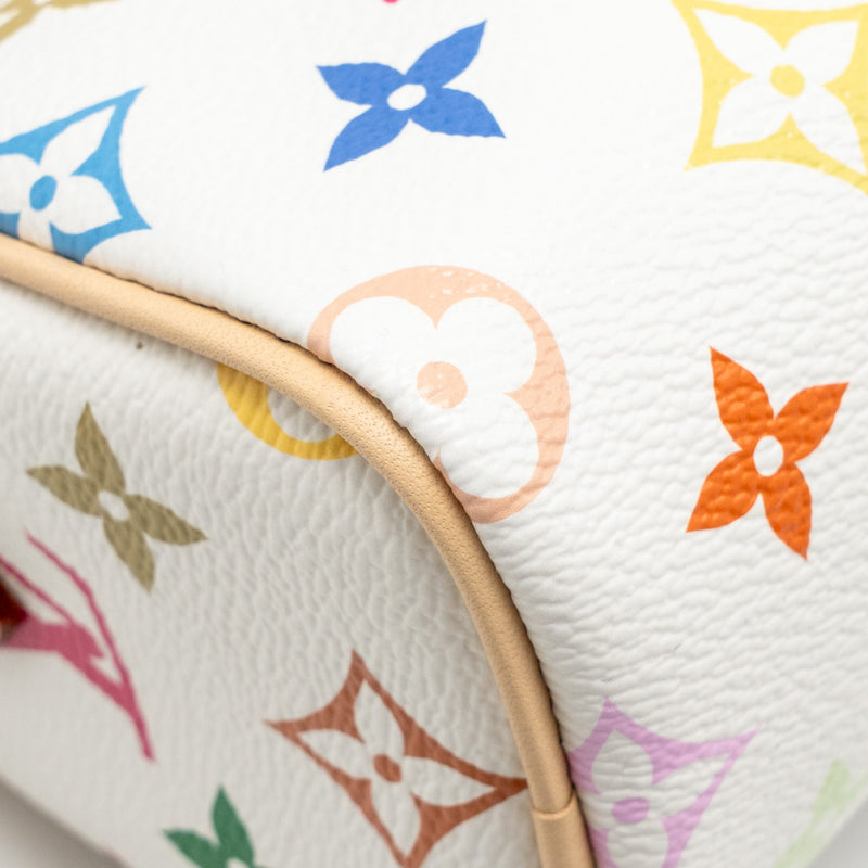 Louis Vuitton x Takashi Murakami Nano Speedy Multicoloured Monogram Canvas White GHW