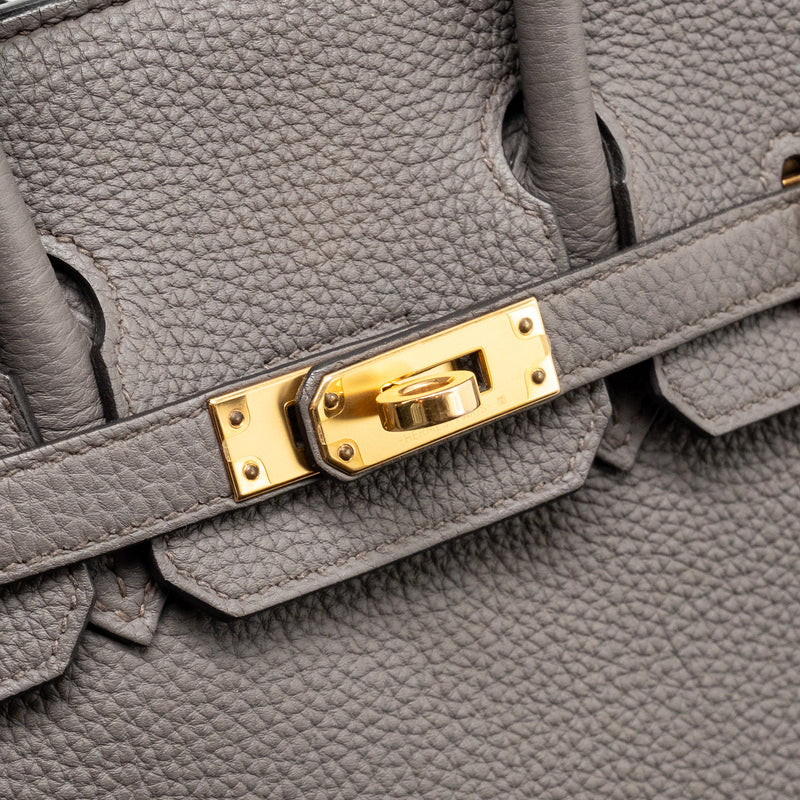 Hermes Birkin 25 Togo Gris Etain RGHW Stamp D
