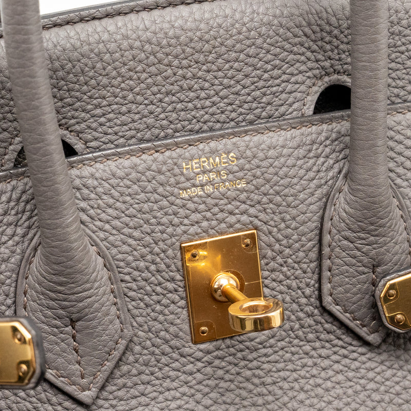 Hermes Birkin 25 Togo Gris Etain RGHW Stamp D