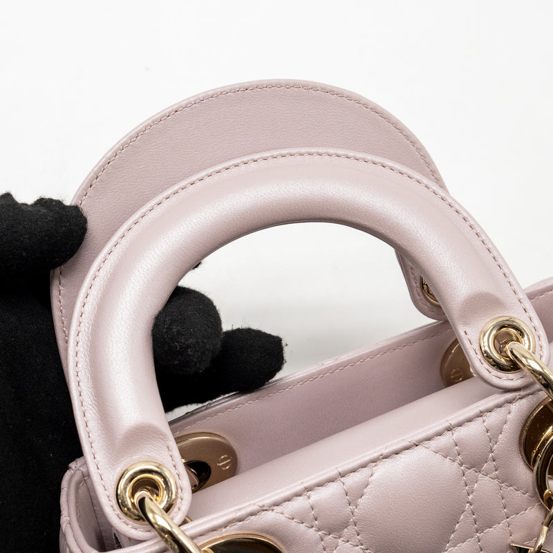 Dior Mini Lady Dior lambskin light Pink LGHW