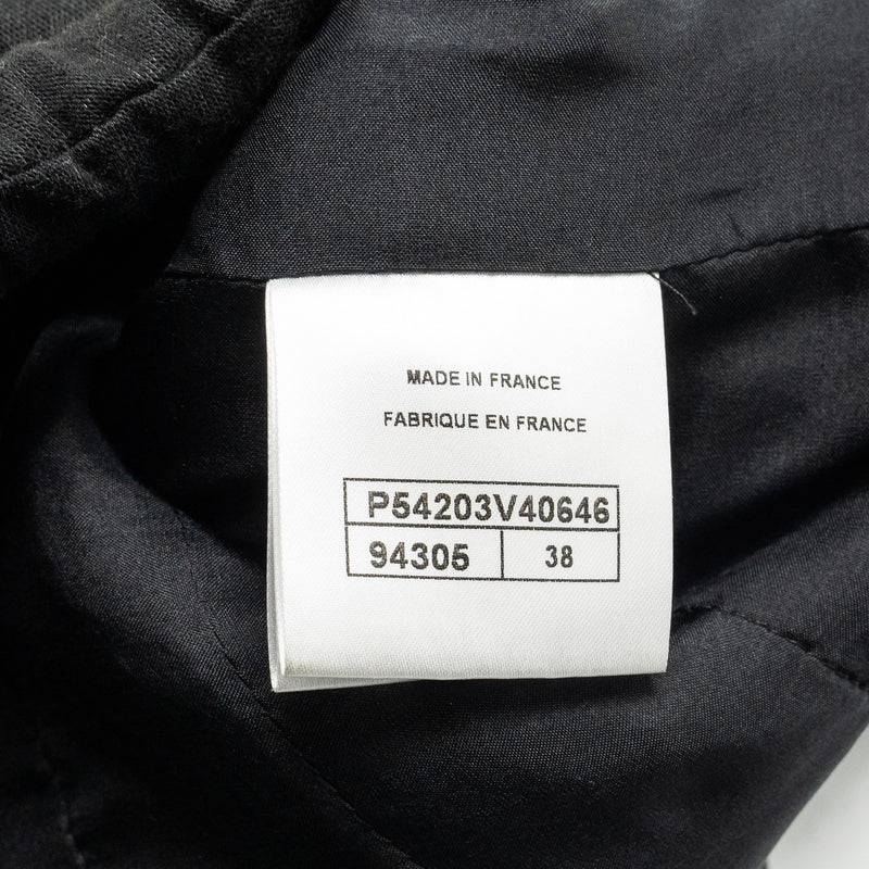 Chanel Size 38 La Petite Veste Noire Wool Jacket Black